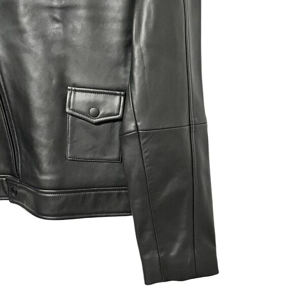 Ted Baker London Mens' Ovine Leather Biker Jacket Size L Black Biker Edgy NWT - Picture 6 of 16